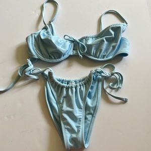 Xhilaration Blue Bikini Top Size L Bottoms size S